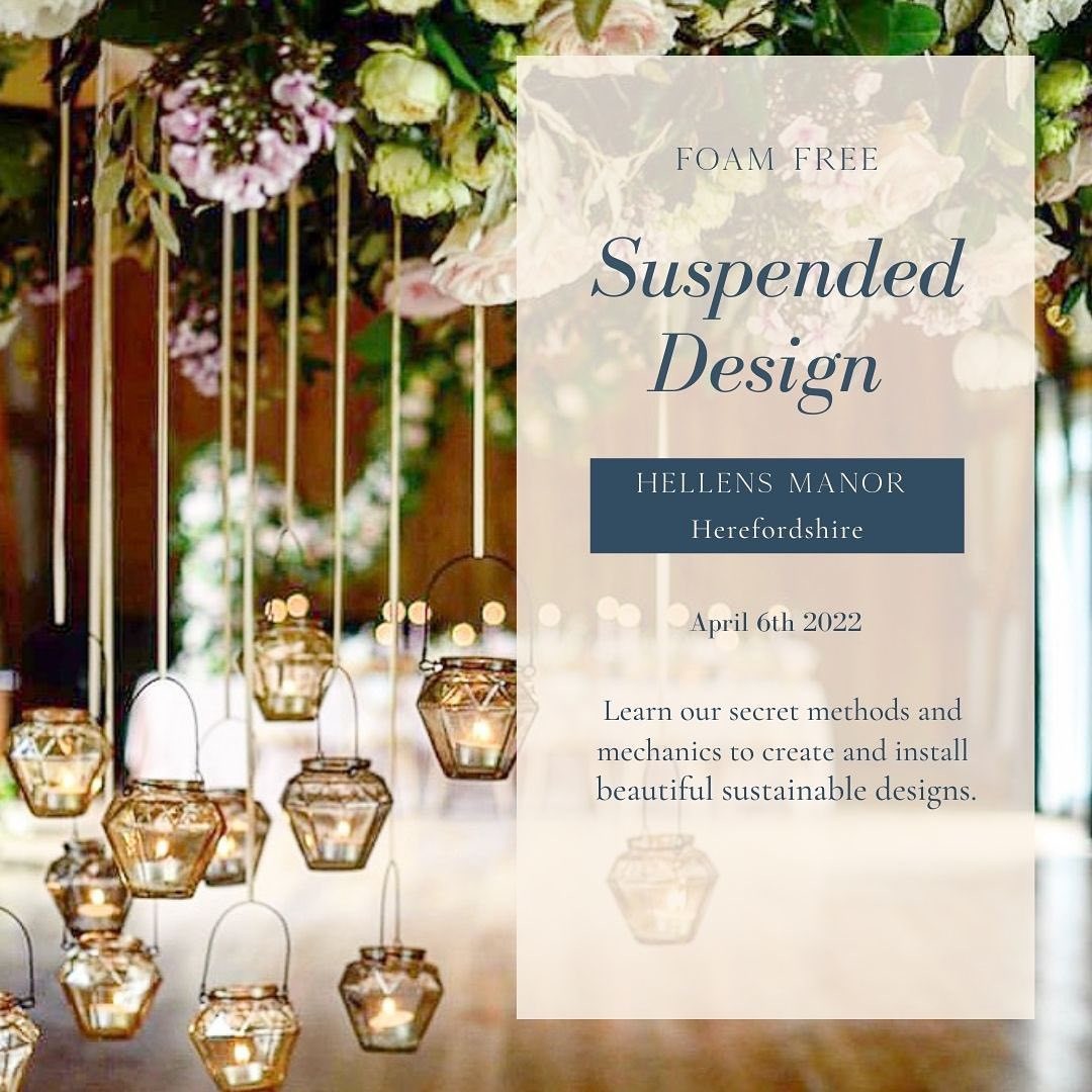 Join me for a masterclass on suspended florals, I’ll be sharing my new mechanics along with tried and tested methods for creating more sustainable installations that work for you and your clients. Taking place in the great barn at @hellensmanor on 6th April just in time for wedding season! Places are limited so grab yourself a place :)