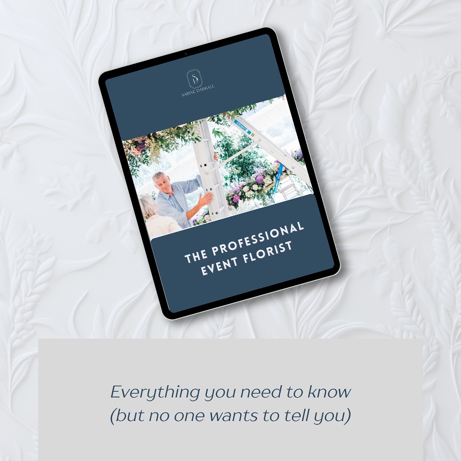 ITS HERE! 
A few months ago I set out to write a mini guide and it turned into a full on workbook! Every time I thought I’d finished it I remembered another golden nugget that needed to be included! The result is a work book filled with knowledge, tips, contacts, products and all the things that people don’t always want to tell you! 

This is the guide I wish I’d had when I started. It brings together all the practical knowledge and experience I’ve gathered over a lifetime in flowers . I hope it will help you plan and deliver events with confidence and professionalism.

Heres a glimpse of what’s inside : 

How to create accurate flower orders

Working successfully with planners and other professionals

Conducting site visits and managing timelines

Working in Marquees 

Planning for large-scale logistics and working at height

Organisation 

Time saving tips 

CAD plans and interior details 

Health and safety essentials

Logistics and transportation

Products and tools 

Sustainable mechanics

Processing and conditioning

Timelines

Working with team

and MORE!

ALSO INCLUDED:

My trusted supplier & wholesaler list—with links - worth the cost of the workbook on its own. 
The Professional Event Florist workbook is packed with industry knowledge -  No fluff — just the stuff most people don’t talk about, but really should.
Priced at just £97 

Click on the link to buy: